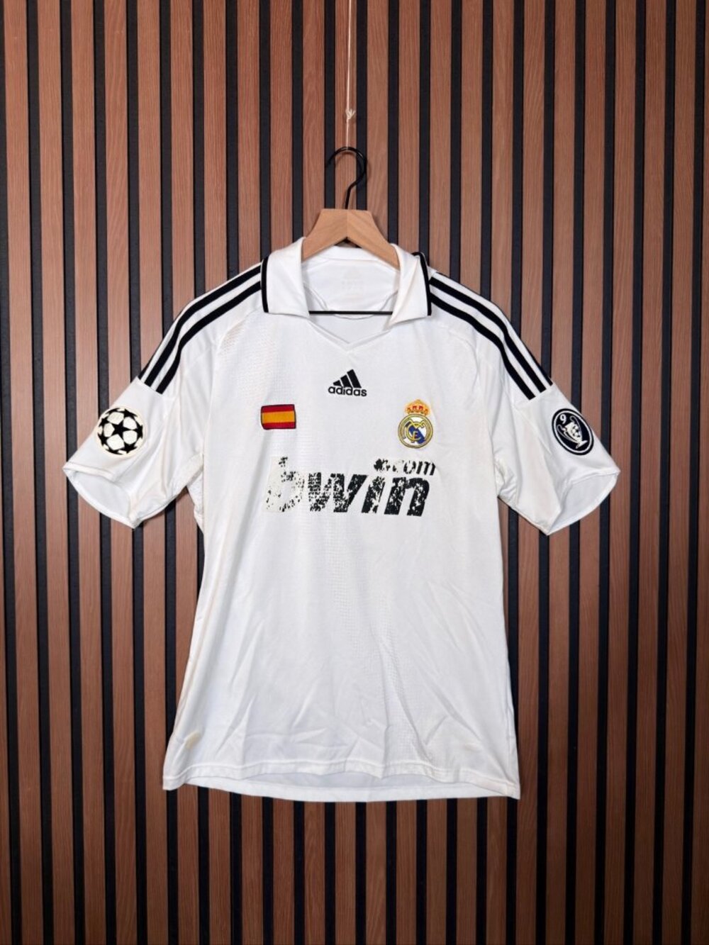 Adidas Real Madrid Jersey Medium Mens White Home Football Kit La Liga Collared